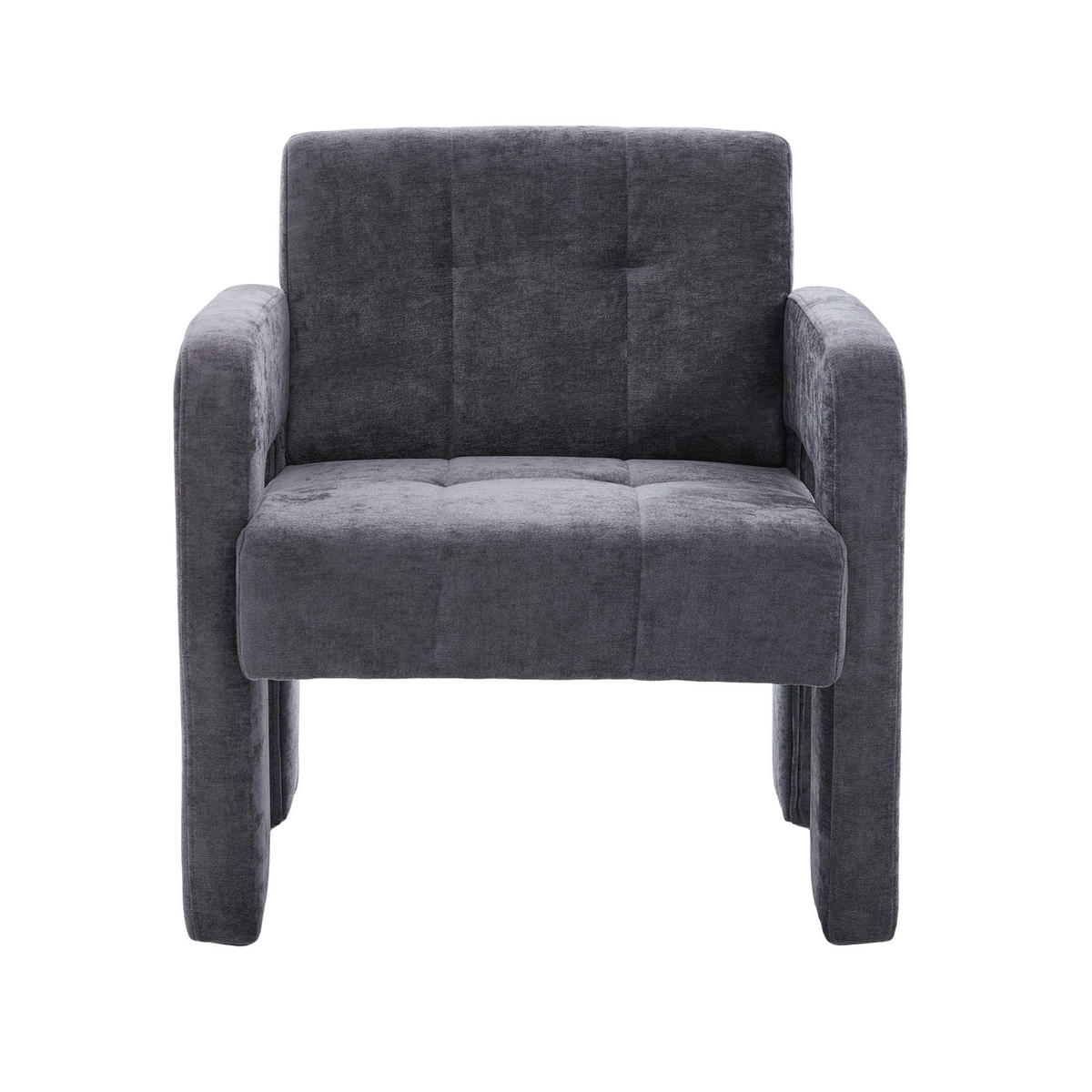 SESSEL Einzelner Sessel,dicke Polsterung,Chenille,Grau - Grau, Textil (67.5/74.5/69cm) - LVHOM