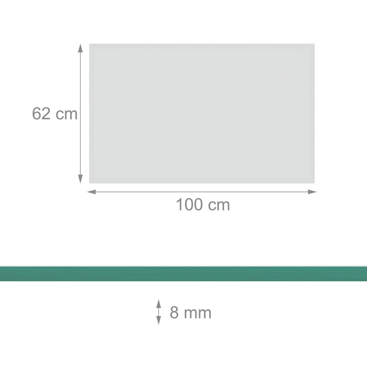 GLASPLATTE - Transparent, Glas (100/0.8/62cm) - Relaxdays