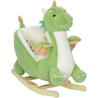 SCHAUKELTIER DE-10220 Dinosaurier-Design mit Geräuschen Grün - Grün, Holz (39/66/73cm) - ComfortXL