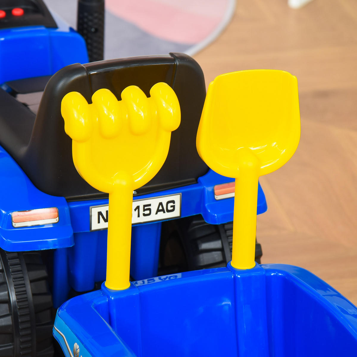 KINDER RUTSCHAUTO, Blau/Gelb, PP+ Metall - Blau, Kunststoff (91/29/44cm) - HOMCOM