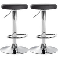 BARHOCKER 2er Set Pontius Kunstleder chrom schwarz - Chromfarben/Schwarz, Kunststoff/Metall (38.5/81/38.5cm) - TPFLiving