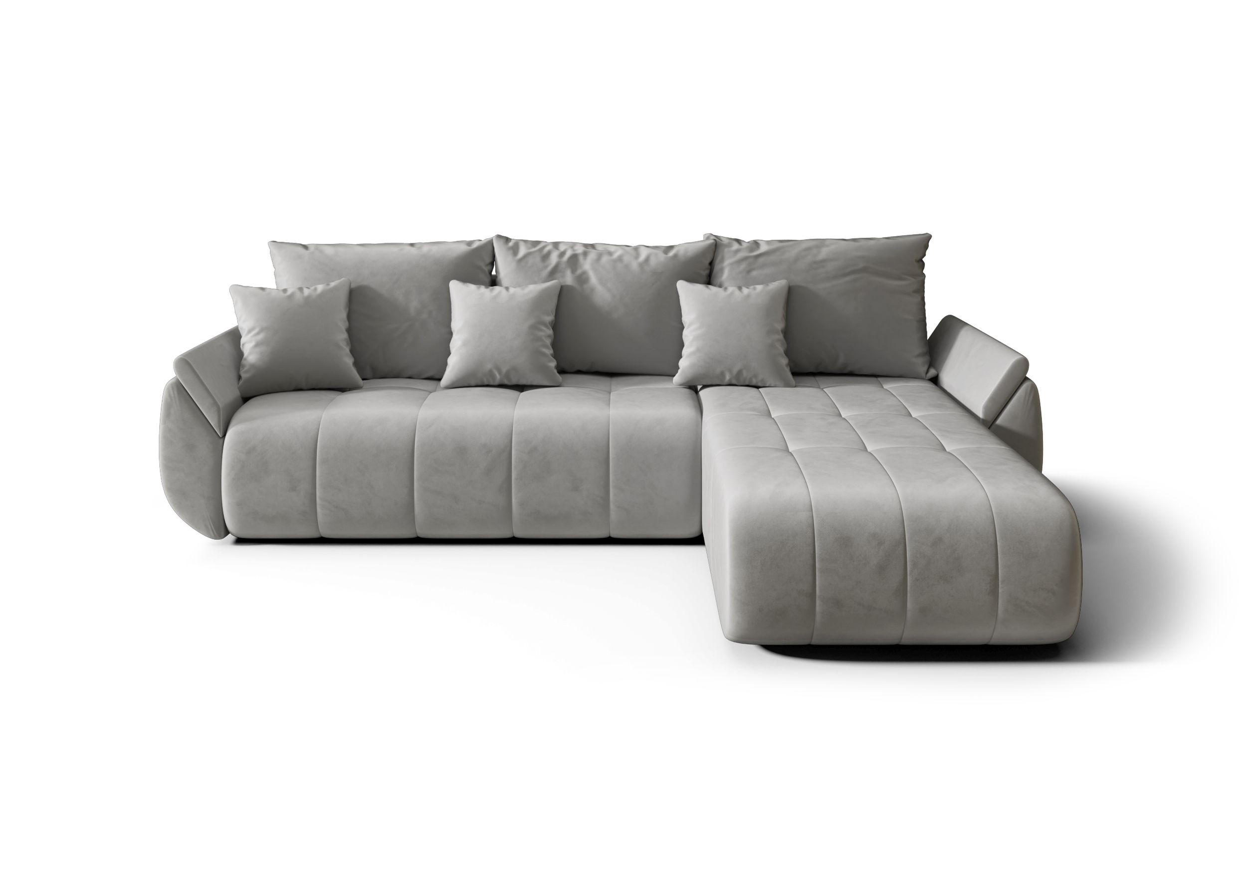 ECKSOFA mit Schlaffunktion TOKYO L Monolith 84 Links - Hellgrau, Textil (280/185cm) - Bedante