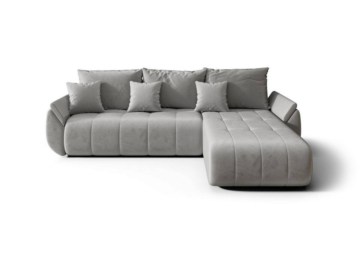 ECKSOFA mit Schlaffunktion TOKYO L Monolith 84 Links - Hellgrau, Textil (280/185cm) - Bedante