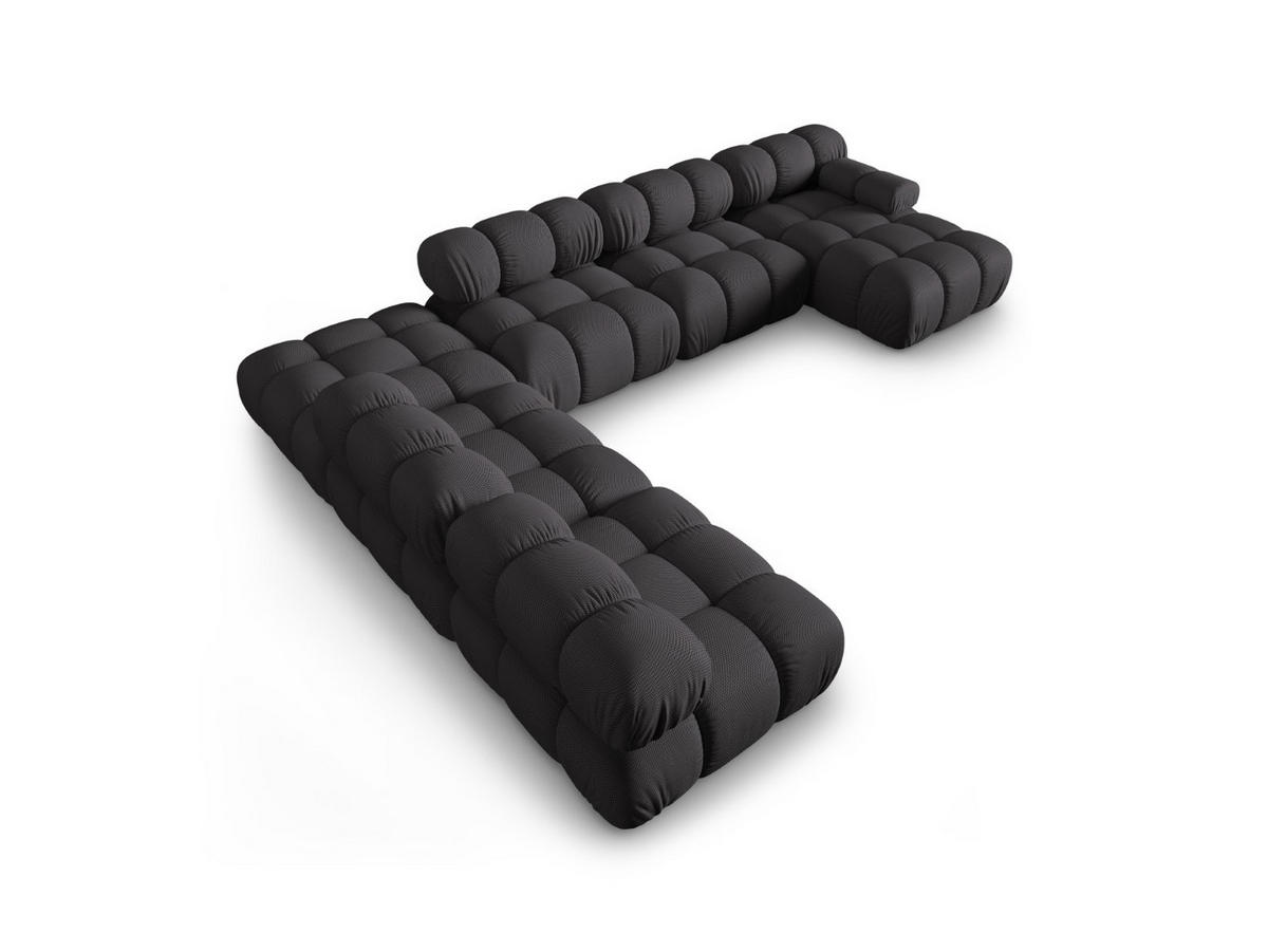 PANORAMASOFA modular links Bellis aus 3D-Stoff Expresso 7 Sitzplätze - Graubraun, Textil (282/70/376cm) - Micadoni