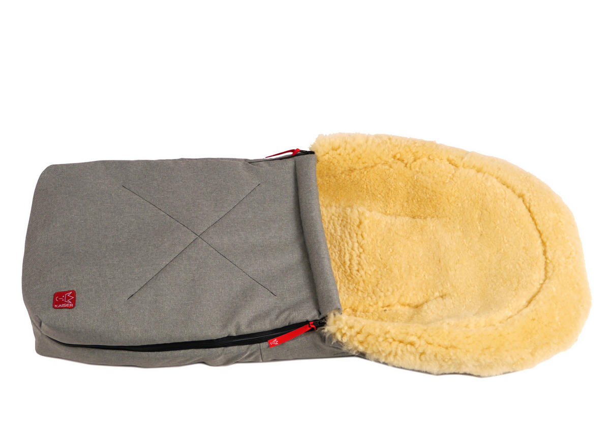 LAMMFELL-BABYSCHALENFUSSSACK Emma, grey melange - Grau, Fell (37/7/80cm) - Kaiserbaby