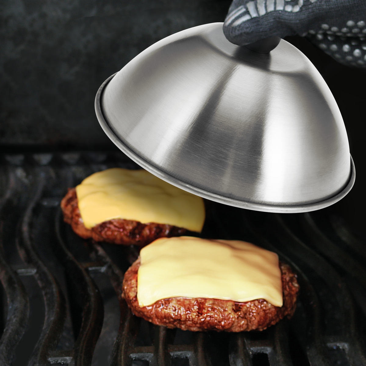 BURGERHAUBEN-SET, silber, Edelstahl, Kunststoff - Edelstahlfarben, Metall (16/9/16cm) - bremermann
