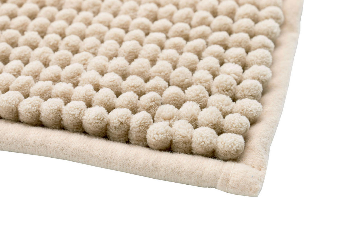 BADEMATTE, 50x80 cm, 100% Polyester, Weiß - Beige, Textil (50/80cm) - Zollner