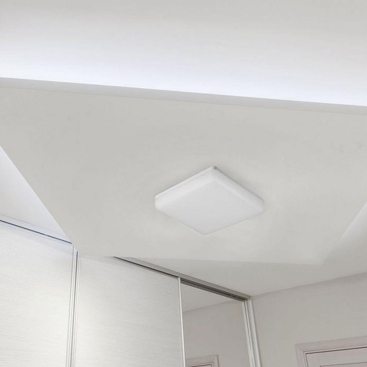 LED DECKENLEUCHTE Kunststoff Weiß Quadrat - Weiß, Kunststoff (20/20/4.75cm)