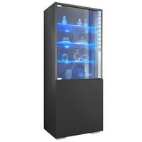 VITRINE Granada Schwarz matt - Schwarz, Holzwerkstoff (50/122.5/34.5cm) - Vladon