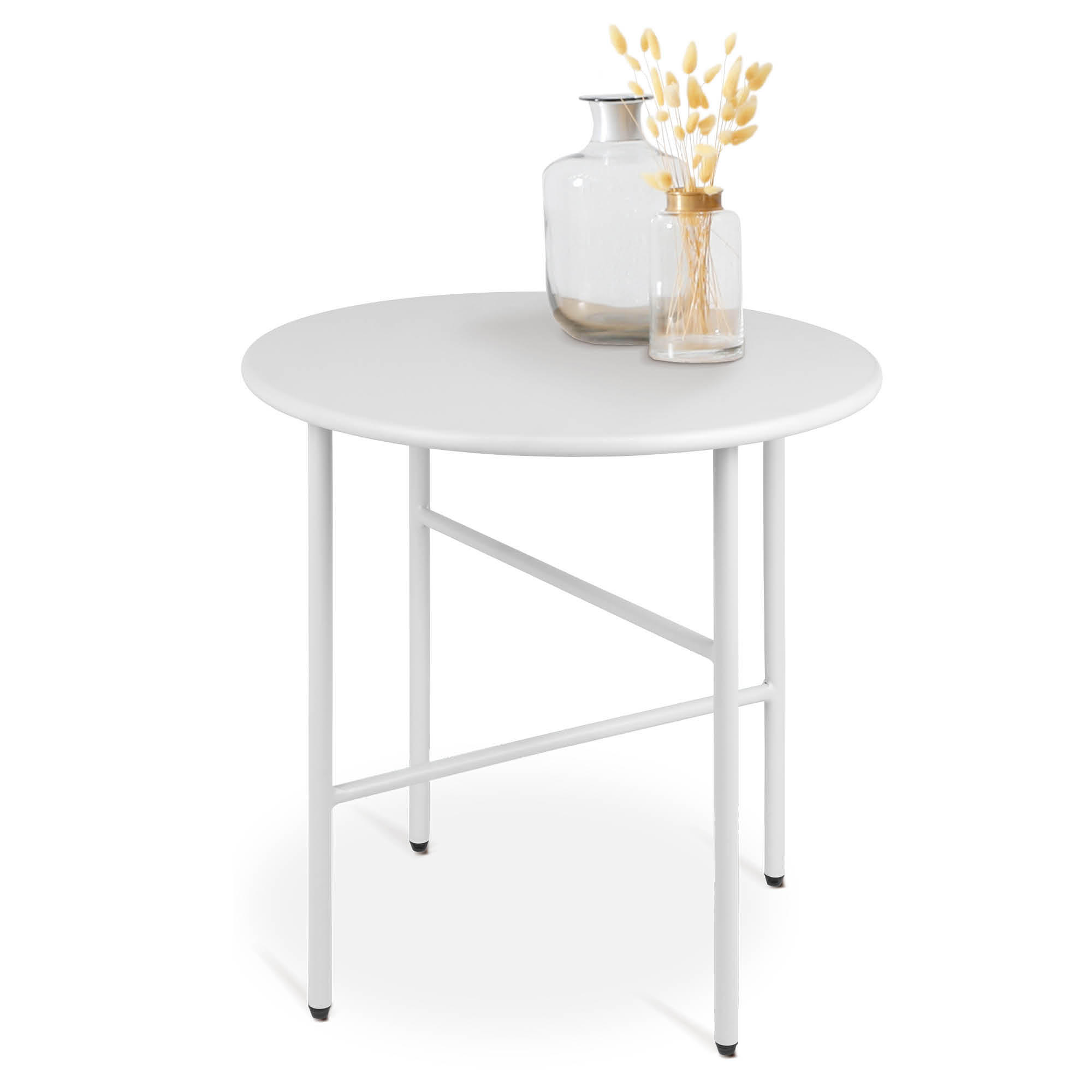 BEISTELLTISCH Finn Ø 44/46 cm Weiß - Weiß, Metall (44/44/46cm) - BoMoe