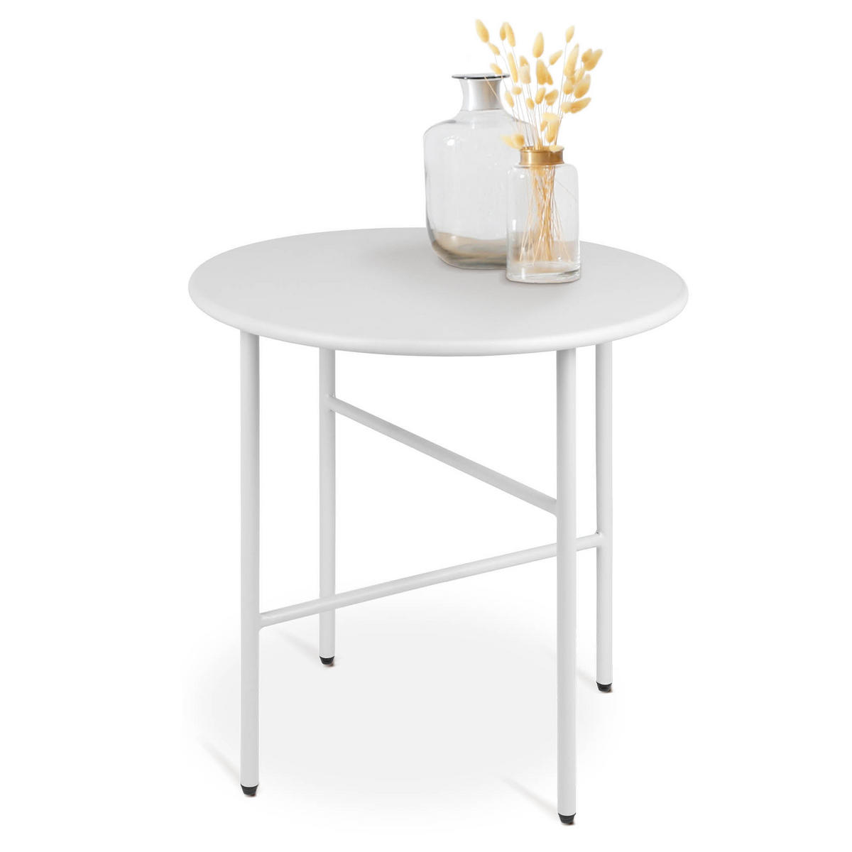 BEISTELLTISCH Finn Ø 44/46 cm Weiß - Weiß, Metall (44/44/46cm) - BoMoe