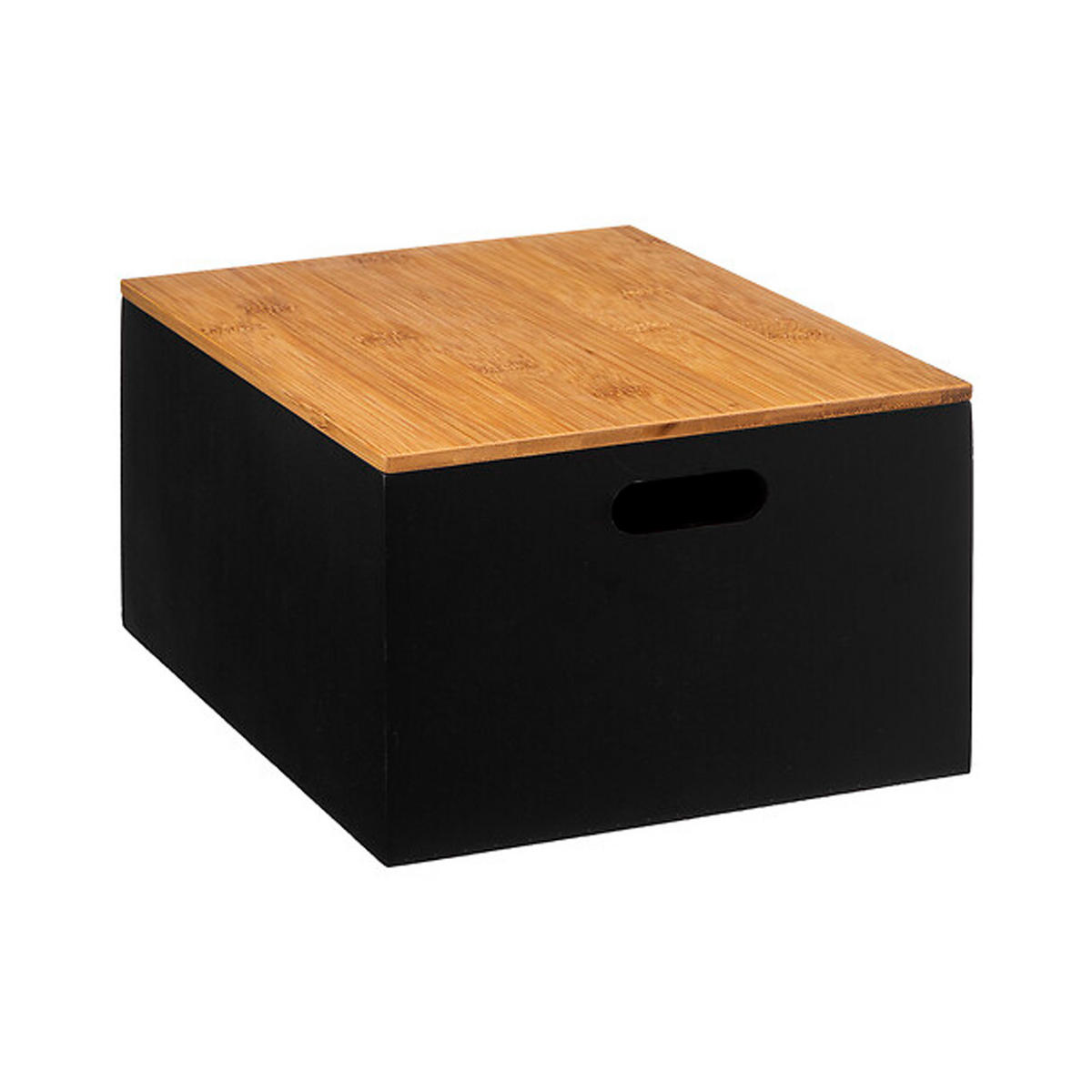 AUFBEWAHRUNGSBOXEN Set Bava 3-tlg., MDF, Bambus, Schwarz - Schwarz, Holzwerkstoff (25/16/34cm) - 5five Simply Smart