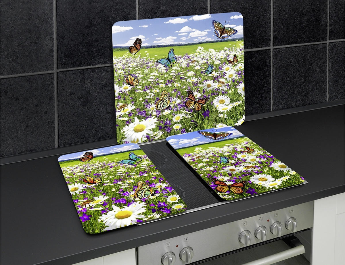 HERDABDECKPLATTEN 2er-Set Summer Meadow - Multicolor, Glas (30/5.5/52cm) - Maximex
