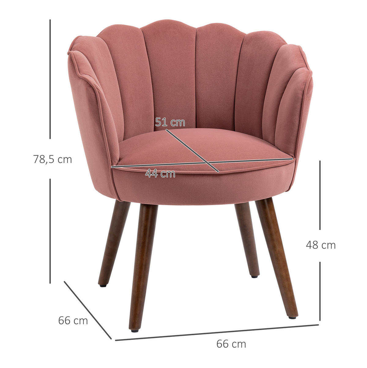 SESSEL 66/78.5/66 cm Rose aus Polyester - Pink, Kunststoff (66/78.5/66cm) - OKMYHOME