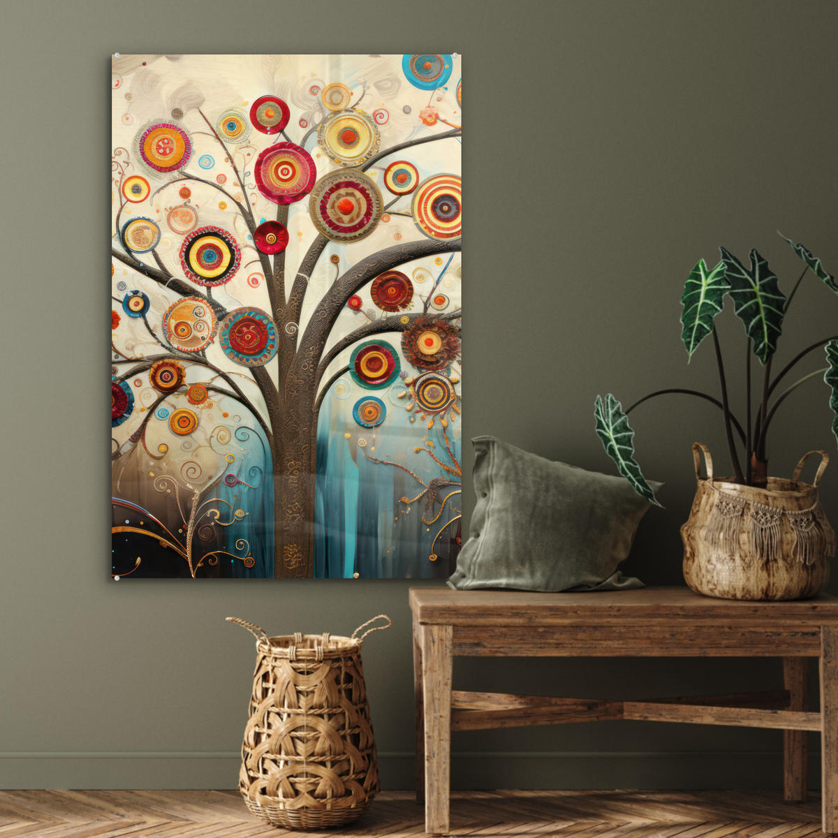 ACRYLGLASBILD Baum - Baum des Lebens - Farbe 60x90 cm - Braun, Glas (60/90cm) - MuchoWow