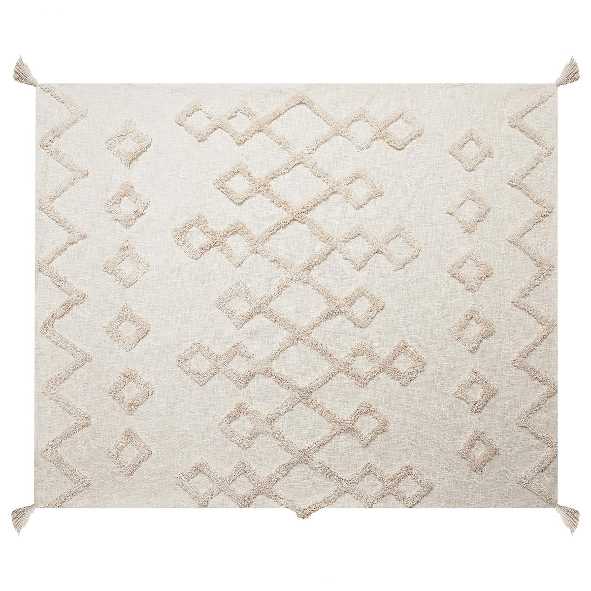 DECKE Helles Beige Guna 130/180 cm - Beige, Naturmaterialien/Textil (130/180cm) - Beliani