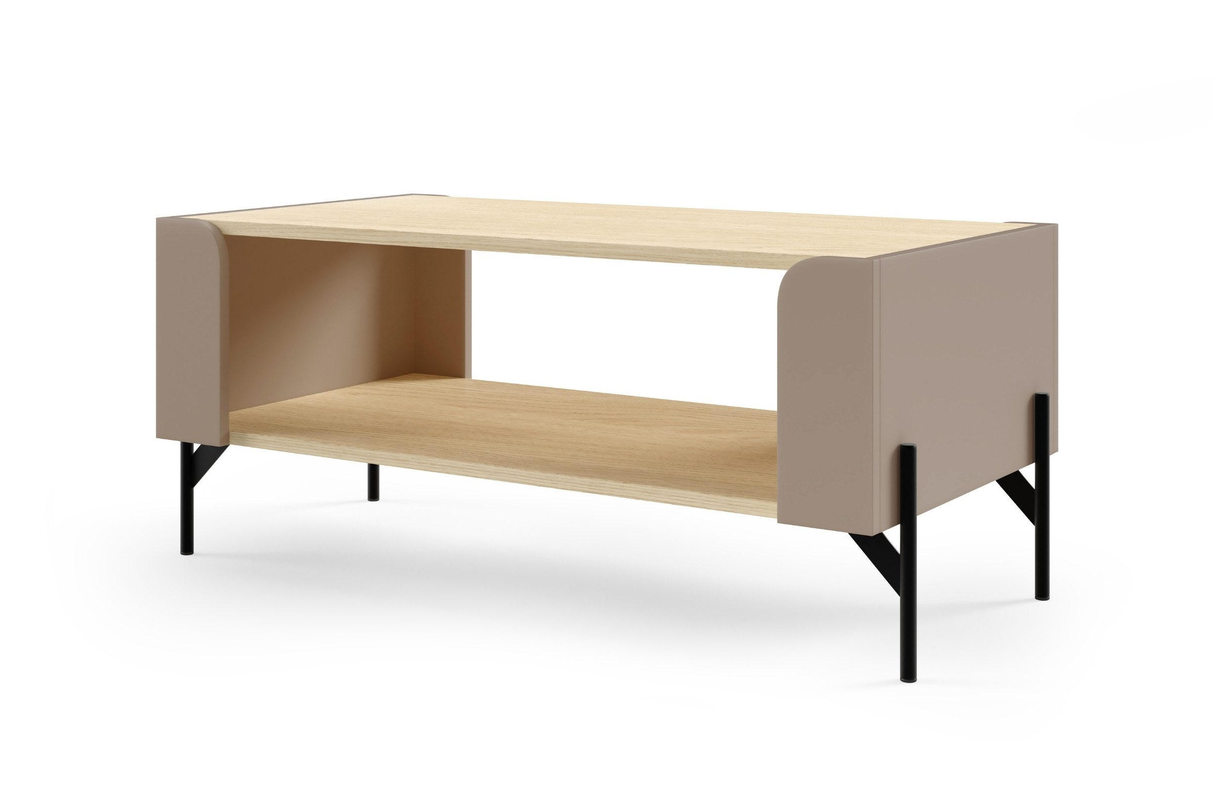 COUCHTISCH SOVI 13 90 / 50 / 40 cm in Porcini / Eiche Mavelie - Greige/Eichefarben, Holzwerkstoff (40/90/50cm) - Deine Möbel 24