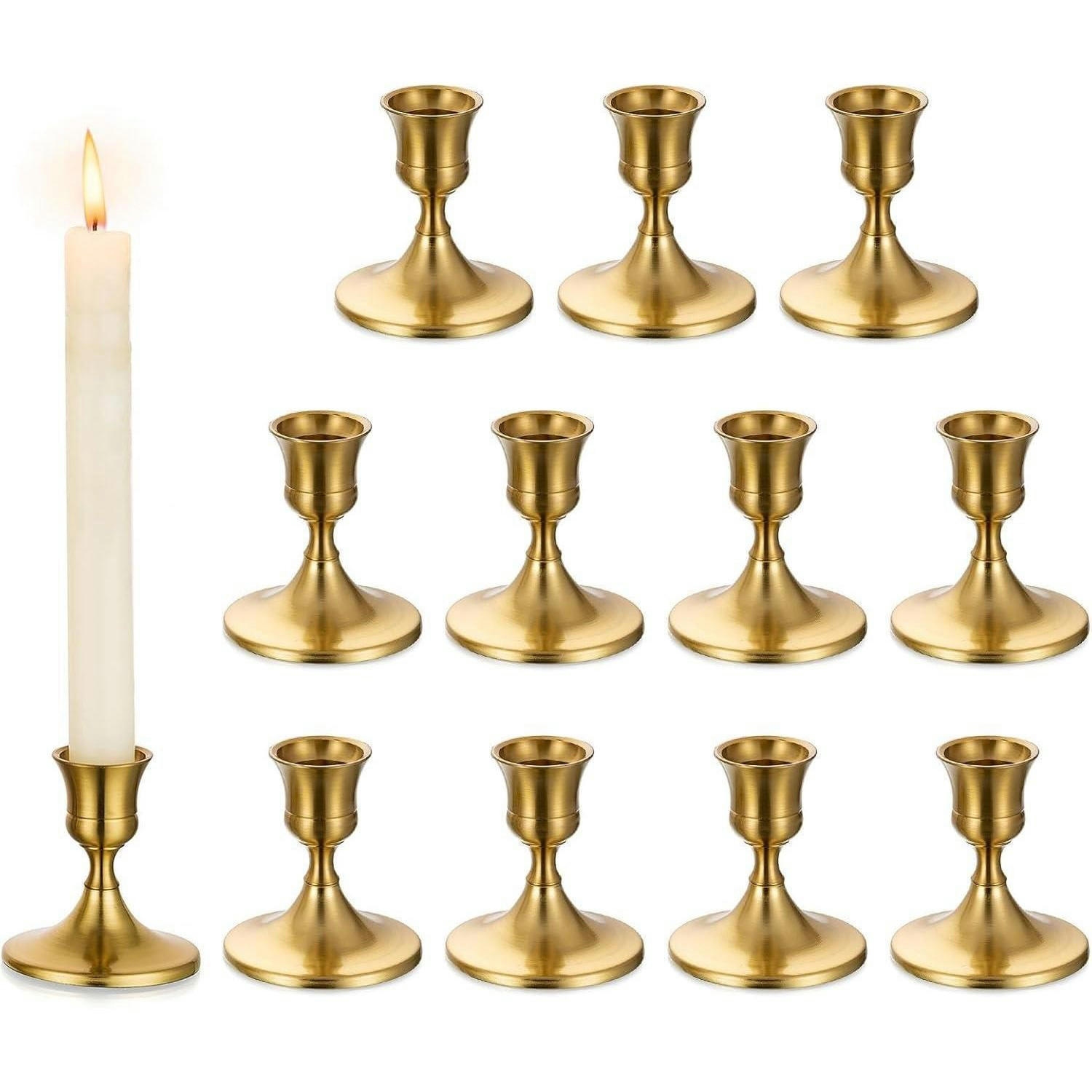 KERZENSTÄNDER 12er Set Metall Gold - Goldfarben, Metall (10/10/15cm)