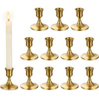 KERZENSTÄNDER 12er Set Metall Gold - Goldfarben, Metall (10/10/15cm)