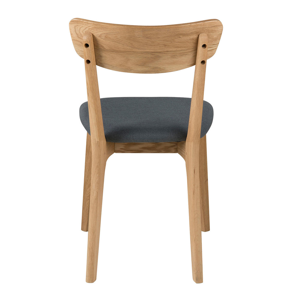 ESSZIMMERSTUHL - Webstoff / Eiche massiv, 2er-Set - Grau, Textil (45/84/49cm) - home24