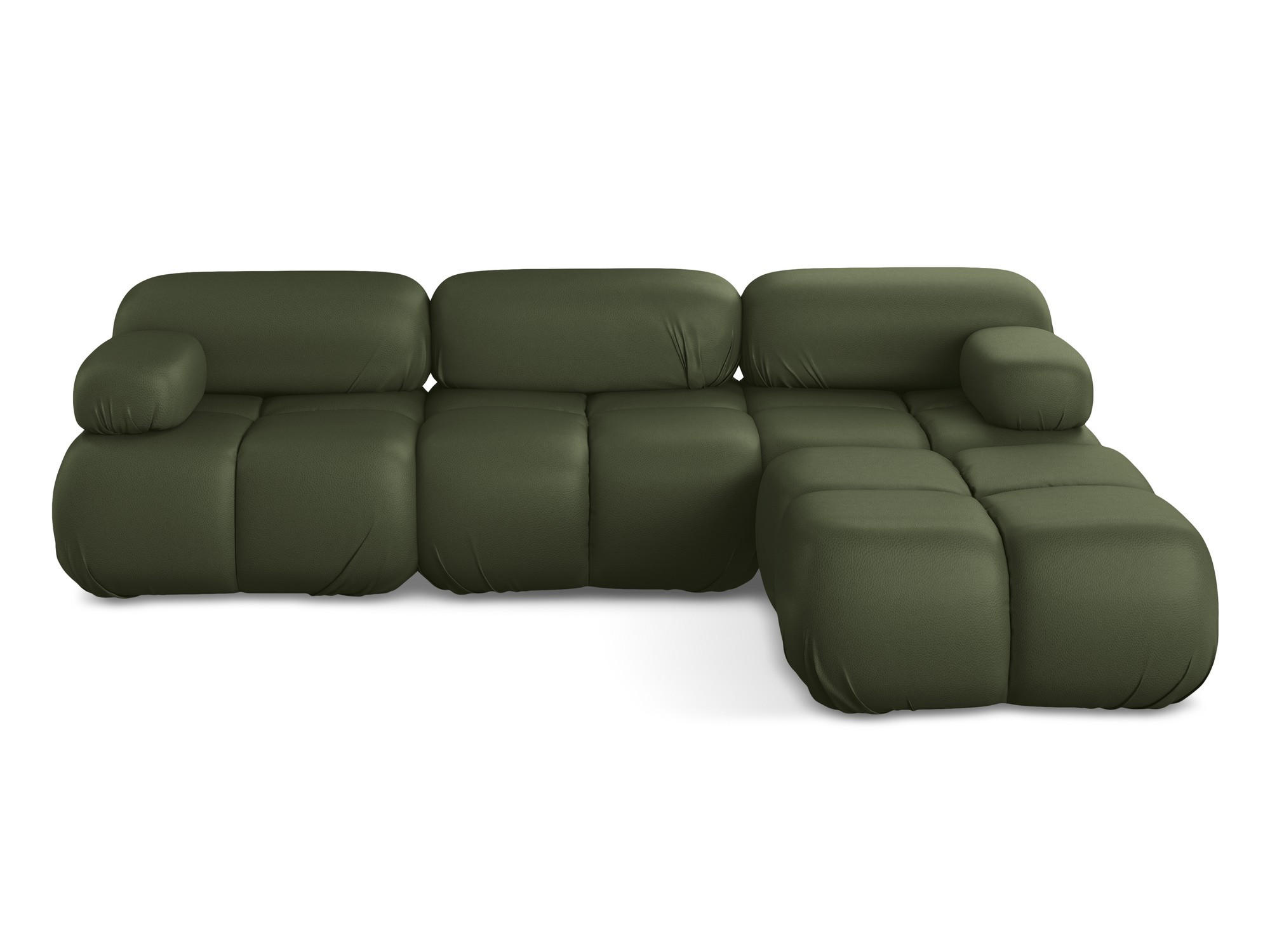 ECKSOFA Beidseitig Kunstleder Grün - Schwarz/Grün, Leder/Kunststoff (285/191cm) - Makamii