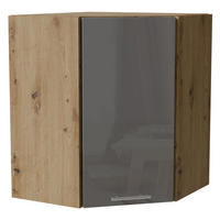 ECKHÄNGESCHRANK Essen W10/60 Grau Hochglanz / Eiche Artisan Matt 60 / 60 / 72cm - Eiche Artisan/Grau, Holz/Holzwerkstoff (60/72/60cm) - Feldmann-Wohnen