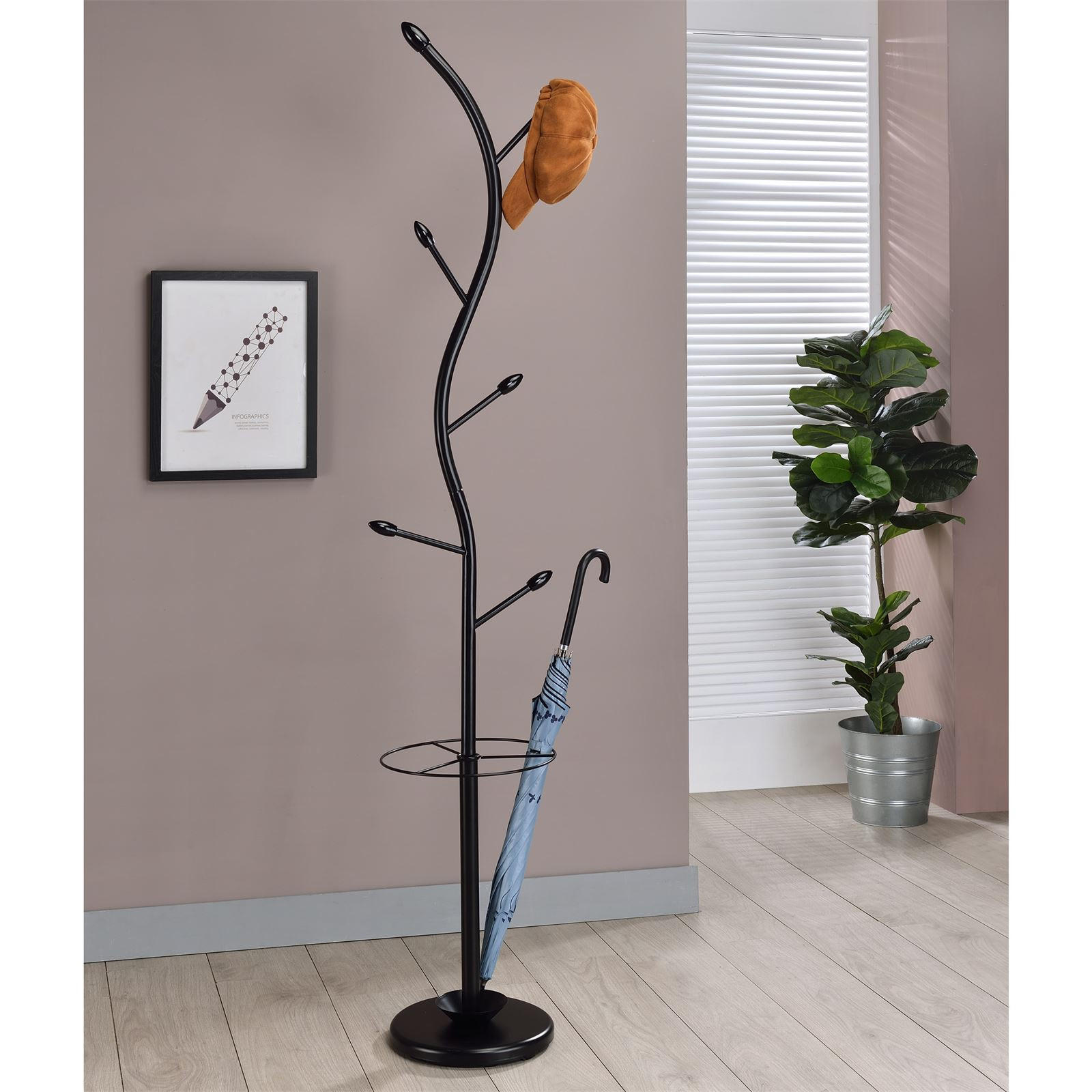 KLEIDERSTÄNDER TRIANA - Schwarz, Metall (30/185/30cm) - IDIMEX
