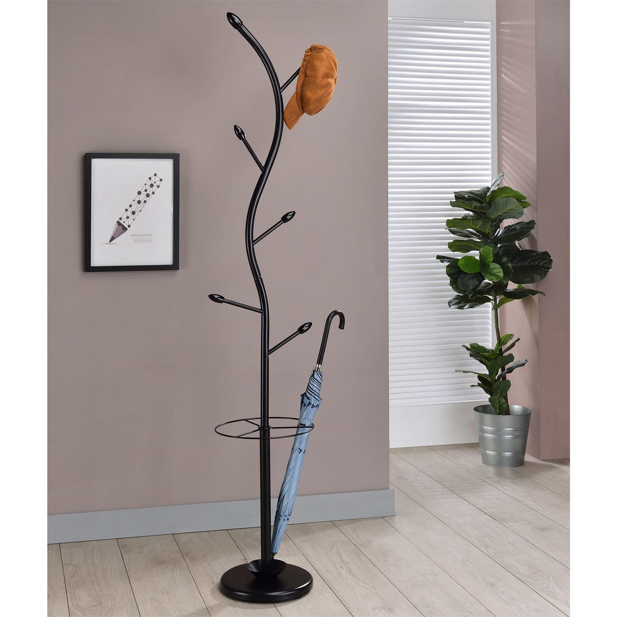 KLEIDERSTÄNDER TRIANA - Schwarz, Metall (30/185/30cm) - IDIMEX