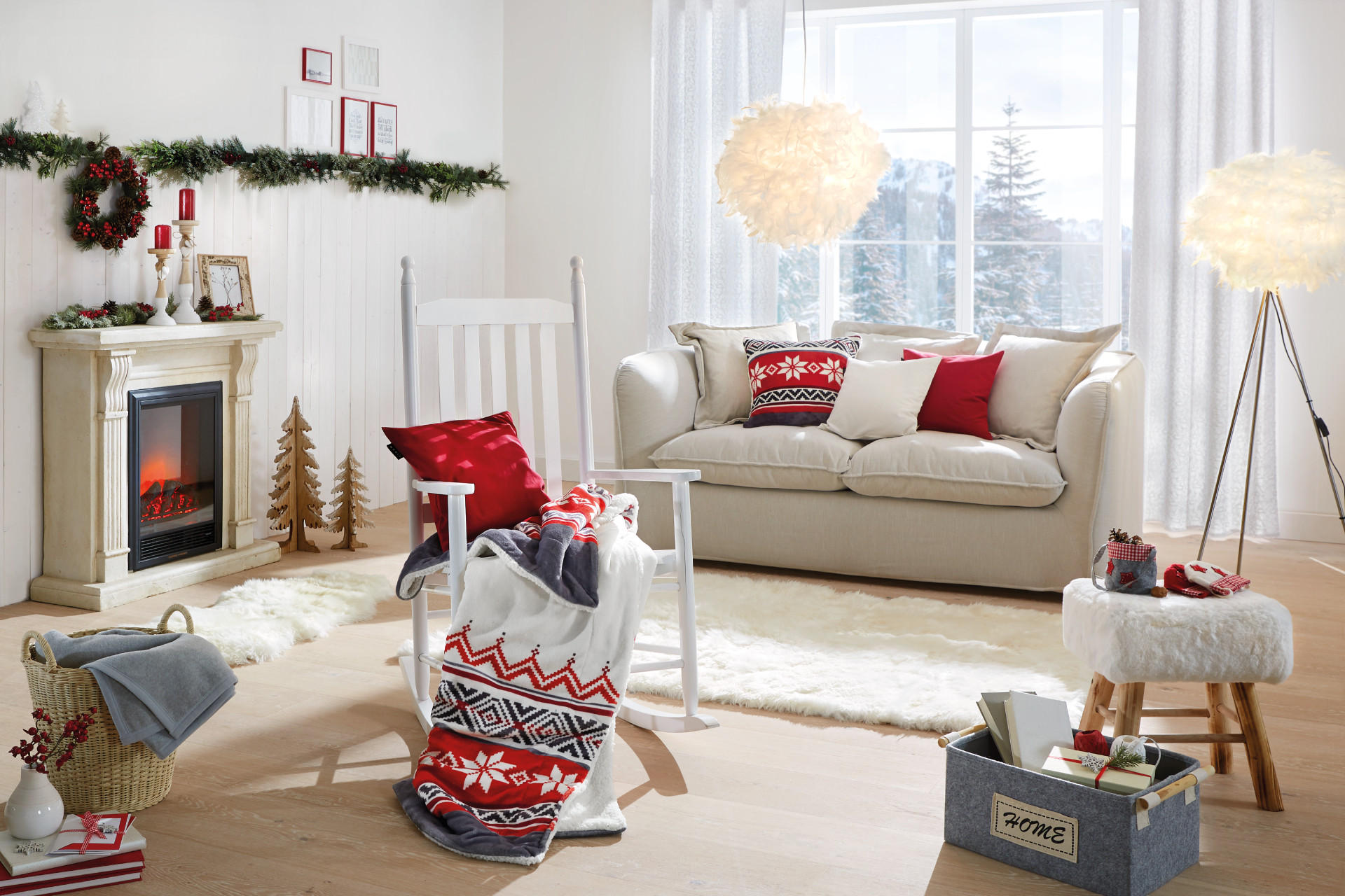 Lagom Wohnen mit Winterdeko-Stil