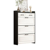 SCHUHSCHRANK aus Spanplatte 80x23,5x131cm in Weiß mit 3 Drehregalen & 2 Schubladen - Weiß, Holzwerkstoff (80/131/23.5cm) - Modfu