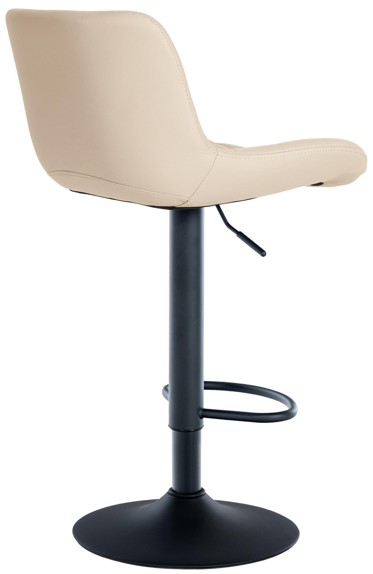BARHOCKER 2er Set Lederlook creme - Creme/Schwarz, Textil/Metall (48/81/54cm) - CLP