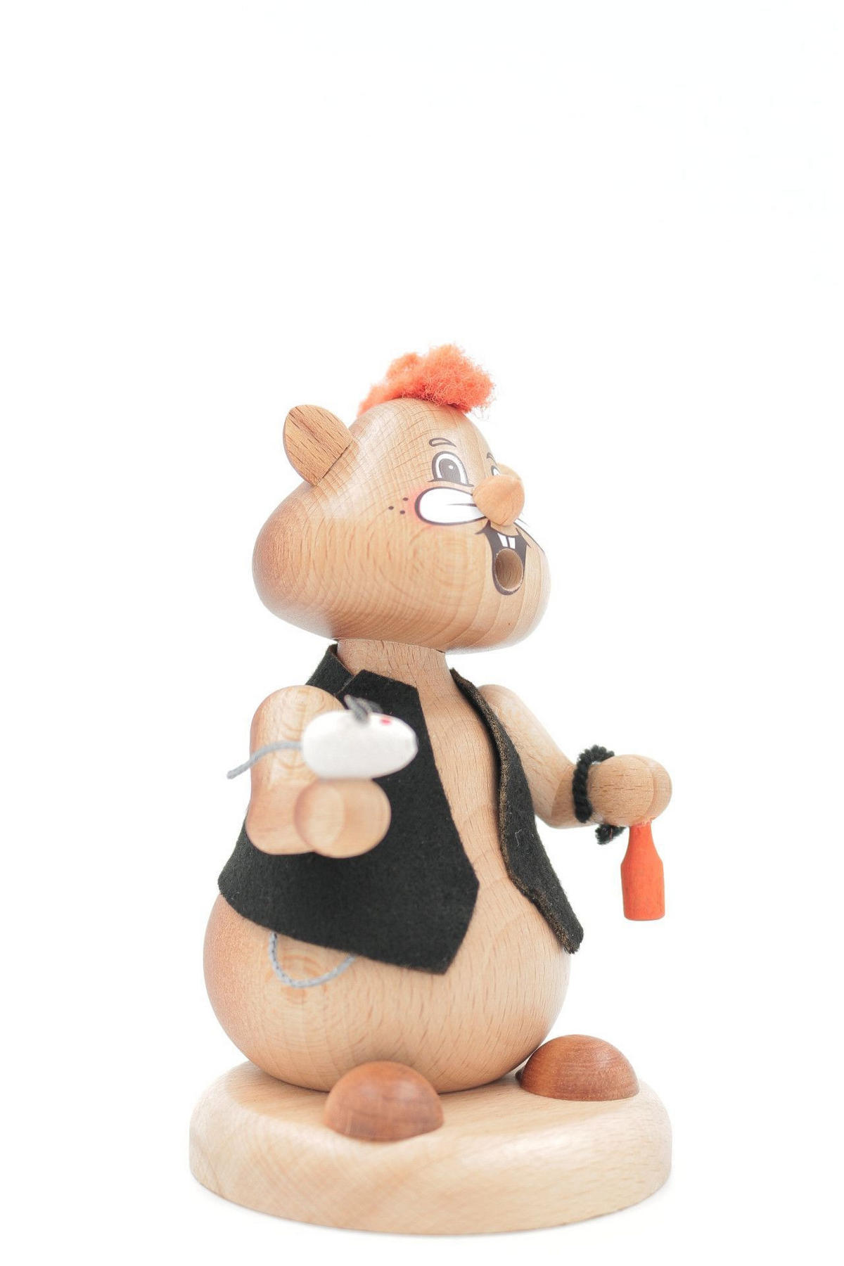 RAUCHFIGUR Hamster Punk 13 cm - Multicolor, Holz (8/13/0.1cm)