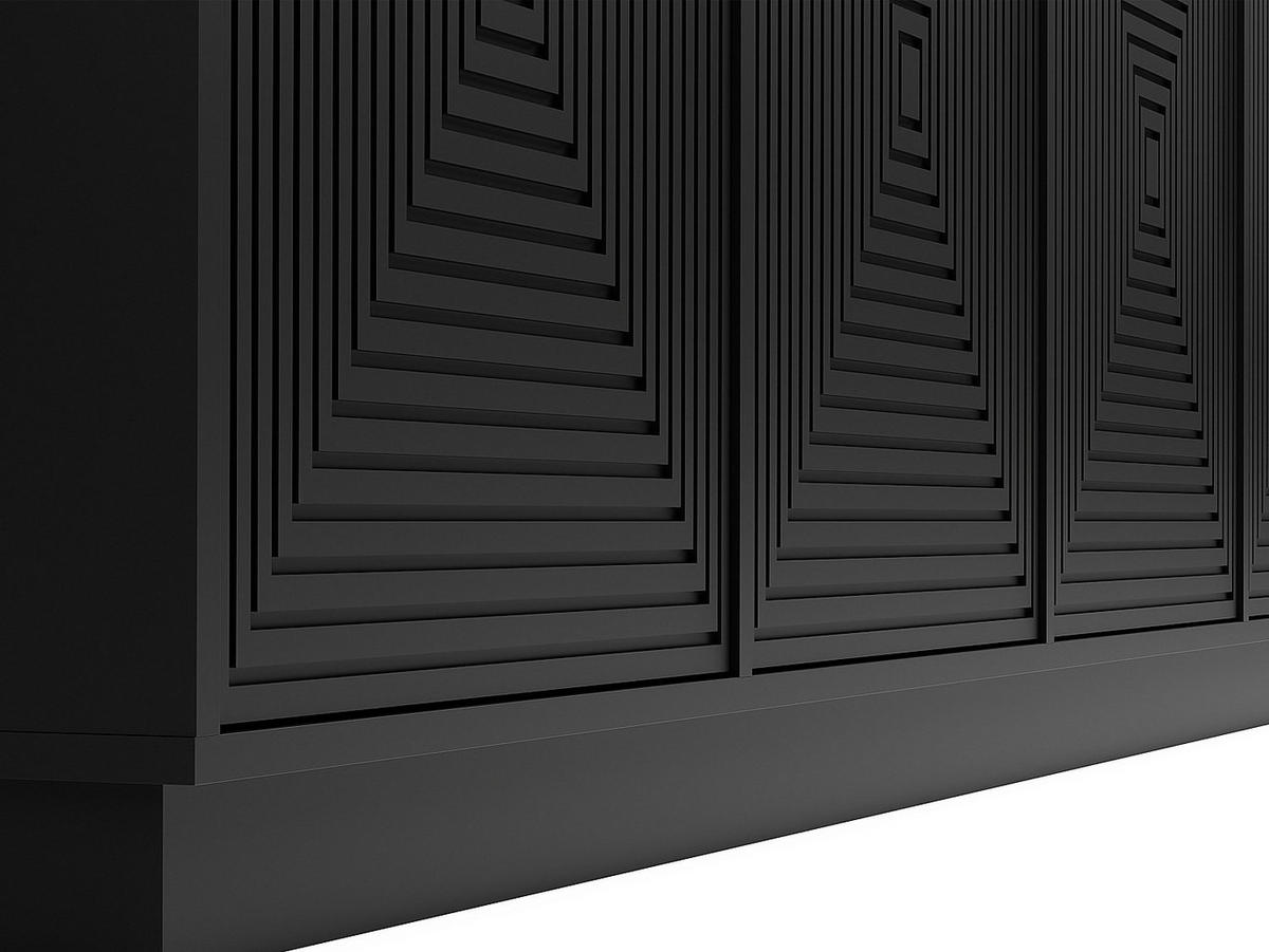 SIDEBOARD mit 4 Türen - MDF - Schwarz - MEZULIA - Schwarz, Holz (199.8/71/43cm) - Vente-Unique