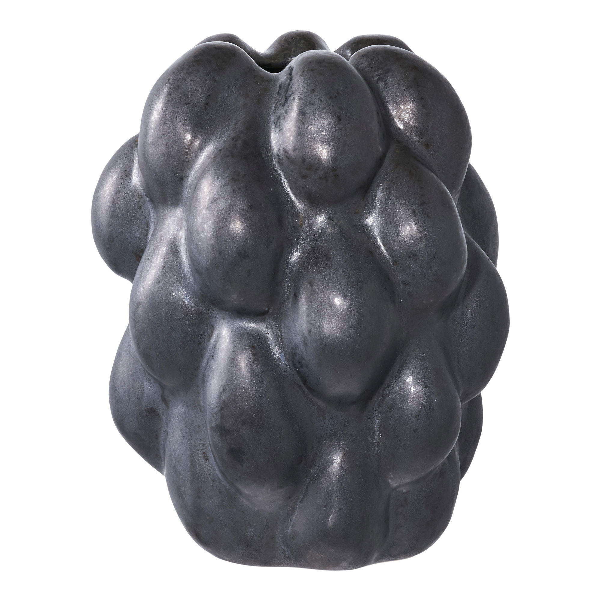 VASE Steingut Schwarz - Schwarz, Stein (19cm) - tinkaro