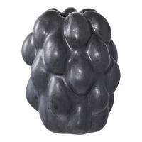 VASE Steingut Schwarz - Schwarz, Stein (19cm) - tinkaro