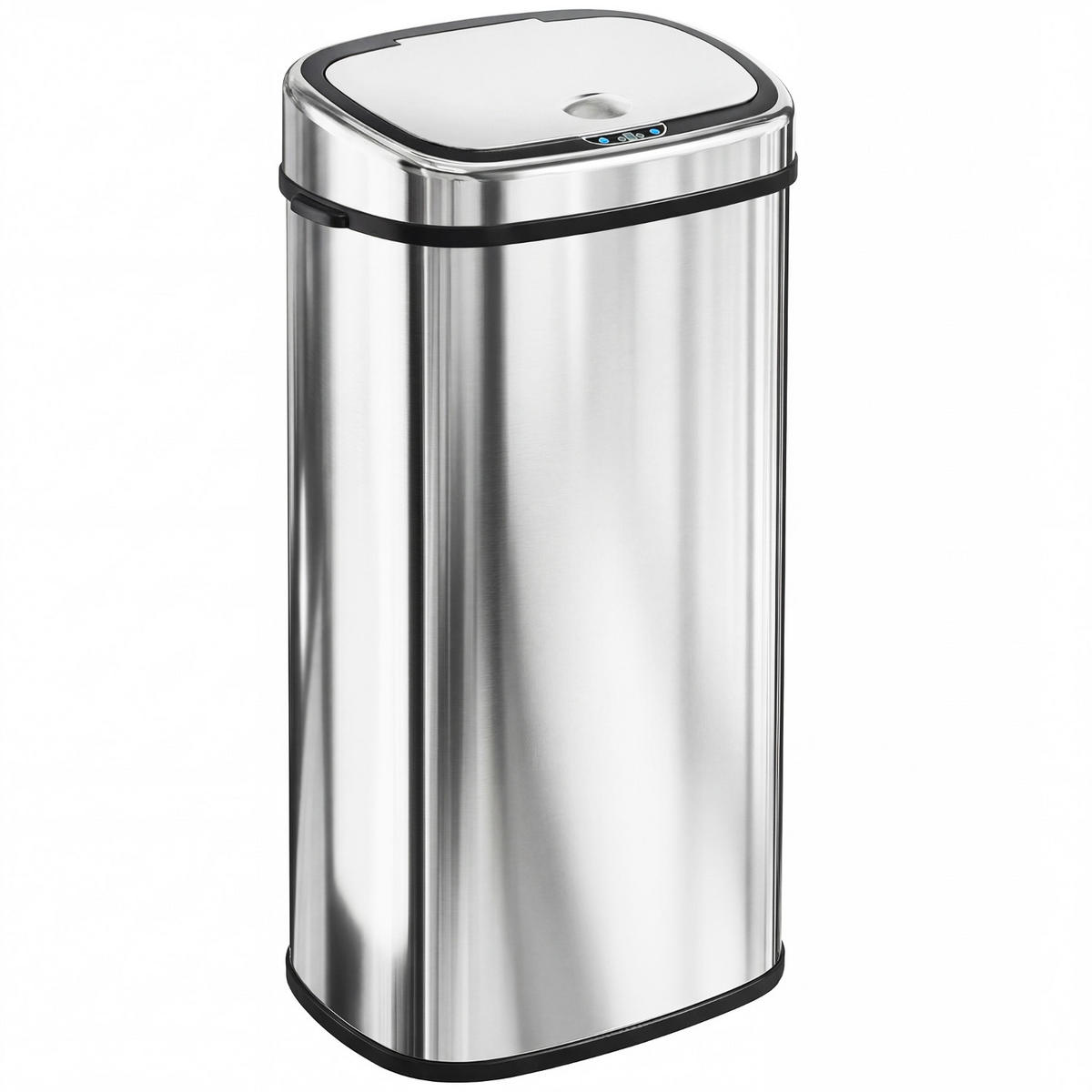 MÜLLEIMER 68L 40,5/29,5/78 cm Edelstahl Silber Automatik Küche - Silberfarben, Metall (29.5/78/40.5cm) - Rolipo