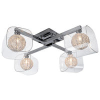 LED DECKENLEUCHTE Florentin Aluminium Silber - Silberfarben, Glas (58/58/18cm) - Brilliant