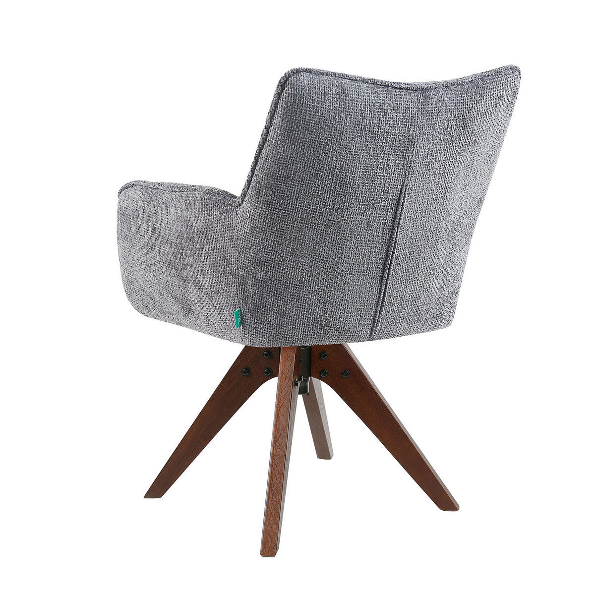 DREHSTUHL Mika-Theo 2er-Set - Nussbaumfarben/Grau, Eichenholz/Holz (59/84/66cm) - DUBI Möbel