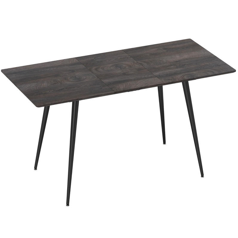 ESSTISCH 120-160/75/77 cm ausziehbar mit Erweiterungsplatte, Stahlgestell und Holzoptik, Grau - Grau, Holz (160/75/77cm) - Redom