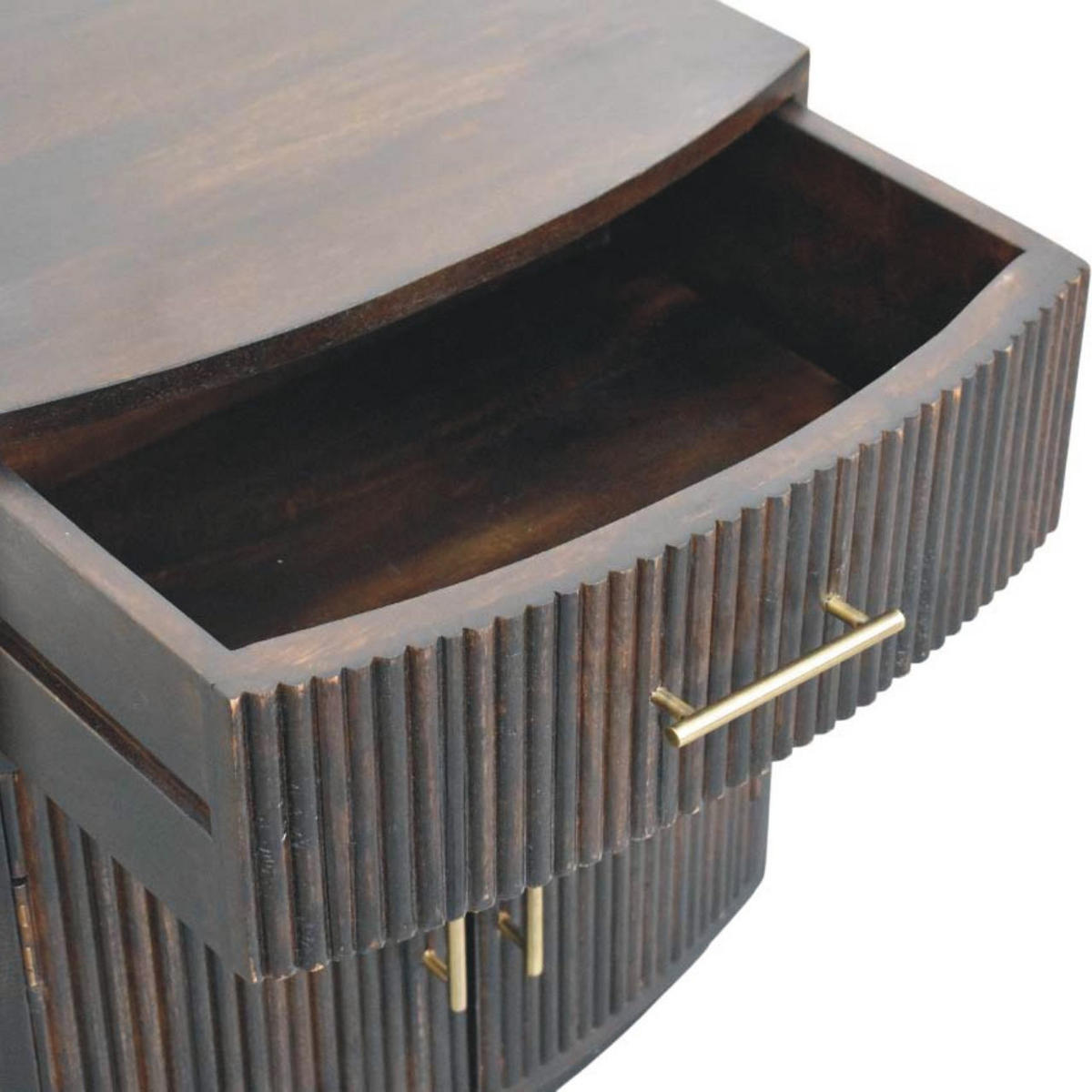 NACHTTISCH mit Samt-Mokka-Finish, 1 Schublade, 2 offene Ablagen, dunkelbraun - Dunkelbraun, Holz (50/60/40cm) - Artisan Furniture