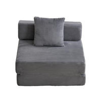 SCHLAFSOFA DE-33495 faltbar mit Rücken- und Armlehne Dunkelgrau - Dunkelgrau, Textil (92.5/60/92.5cm) - ComfortXL
