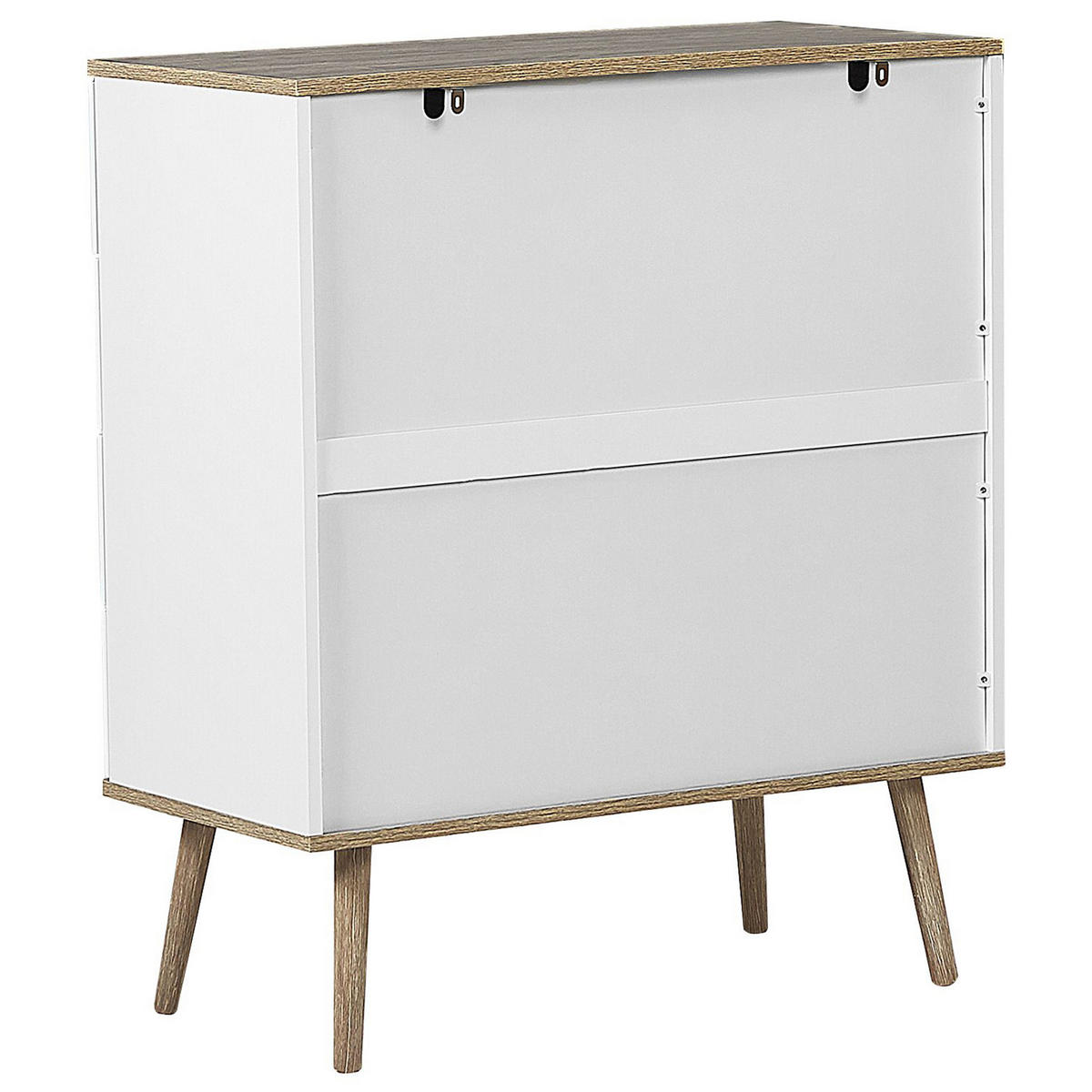 KOMMODE 4 Schubladen weiß/heller Holzfarbton Walpi - Hellbraun/Weiß, Holzwerkstoff (79/93/40cm) - Beliani