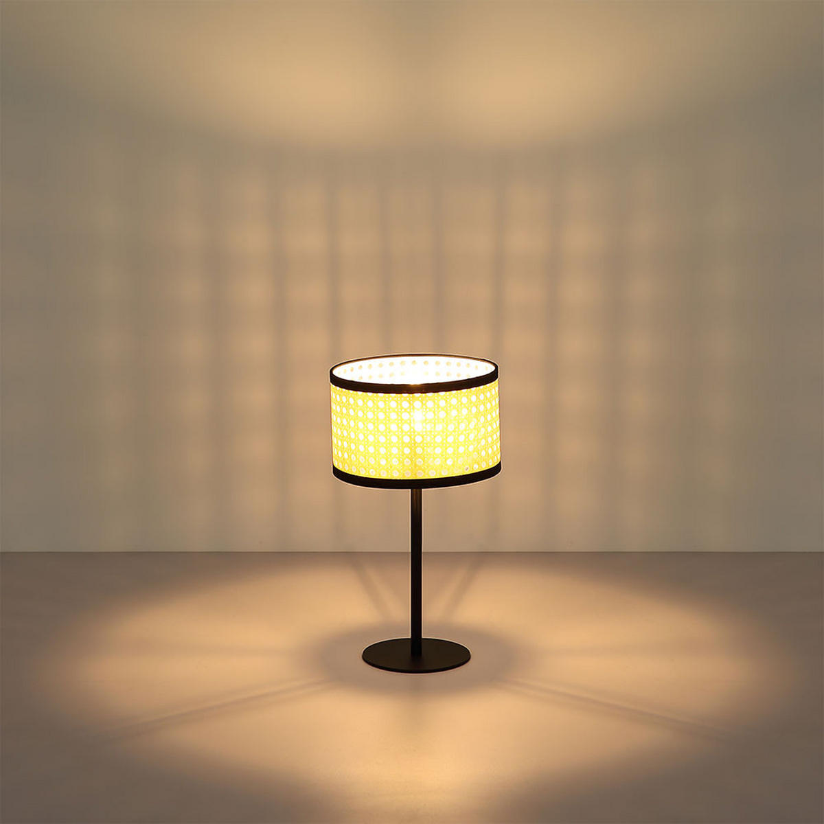 TISCHLEUCHTE Metall Schwarz Bambus-Optik - Schwarz, Metall (23/23/40cm) - Globo Lighting