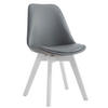 STUHL Lederlook Grau - Weiß/Grau, Holz/Textil (48/84/55cm) - CLP