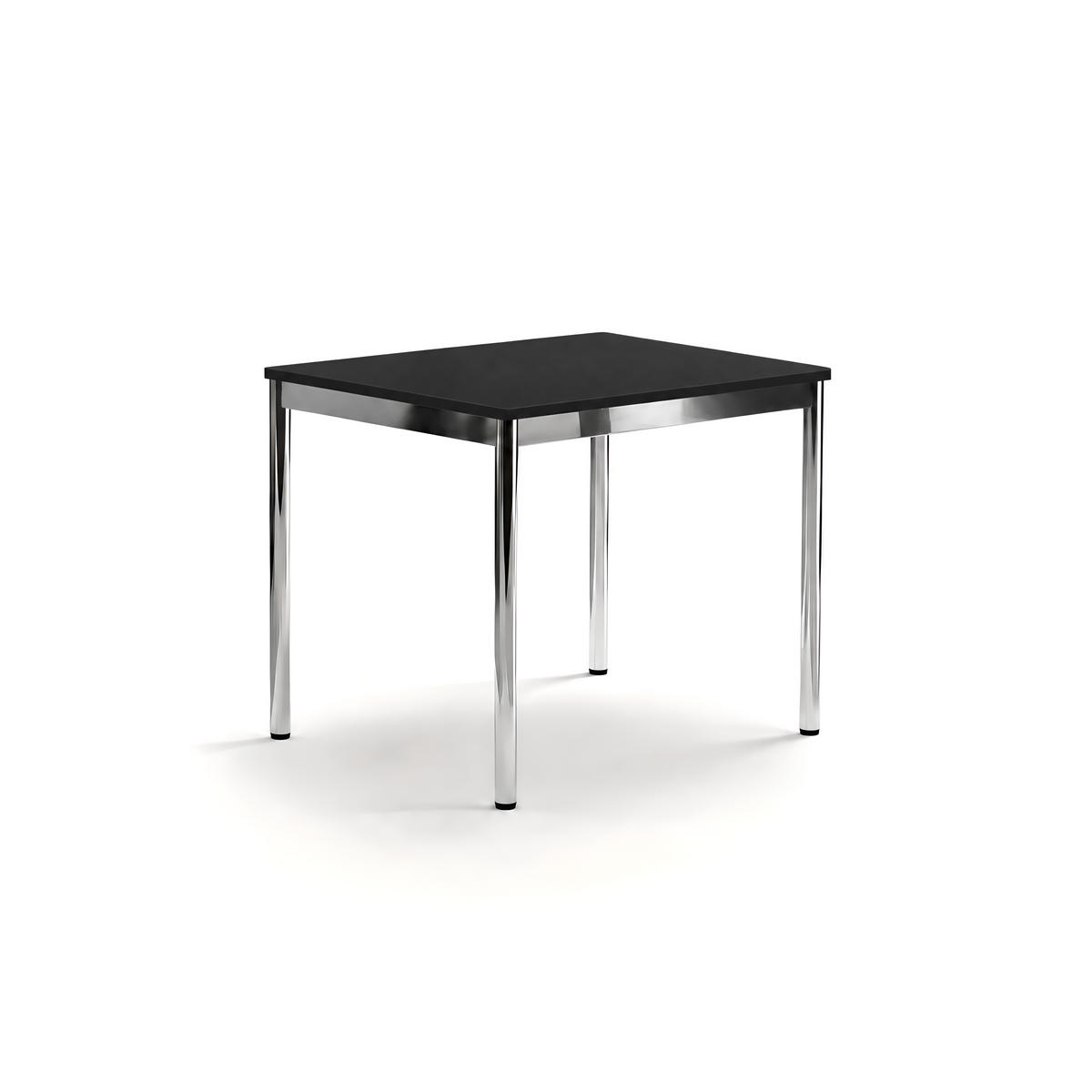 SCHREIBTISCH VST1 100 x 100 cm Schwarz – höhenverstellbar - Chromfarben/Schwarz, Holzwerkstoff (100/100/75.5cm) - Versee
