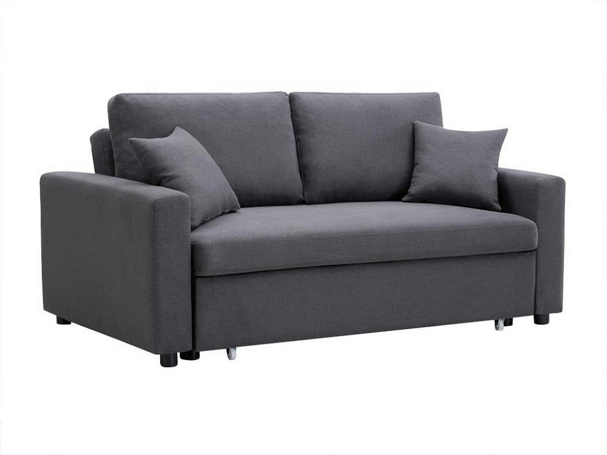 SCHLAFSOFA 3-Sitzer - Stoff - Anthrazit - INIZOR - Anthrazit, Textil (168/85/101cm) - Vente-Unique