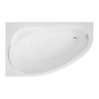 BADEWANNE Eckwanne MAREA 150/100 Links mit Schürze Ablauf Füße - Weiß, Kunststoff (100/57.5/150cm) - bad land