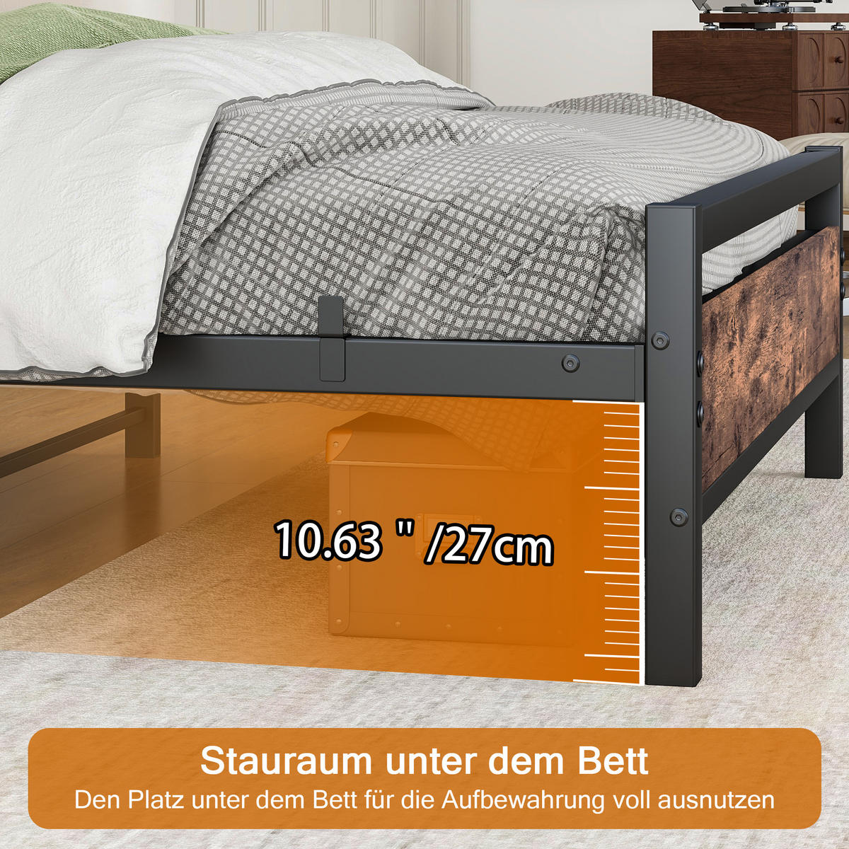 METALLBETT 140/190 cm DE-33024 mit Lattenrost und Stauraum Braun - Braun, Metall (140/190cm) - ComfortXL