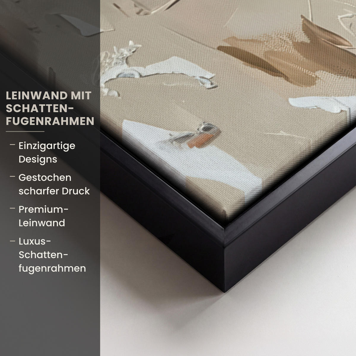LEINWAND Bilder mit Rahmen - Frau - Farbe - Abstrakt - Beige - Modern - 80x60 - Sandfarben, Textil (80/60cm) - MuchoWow