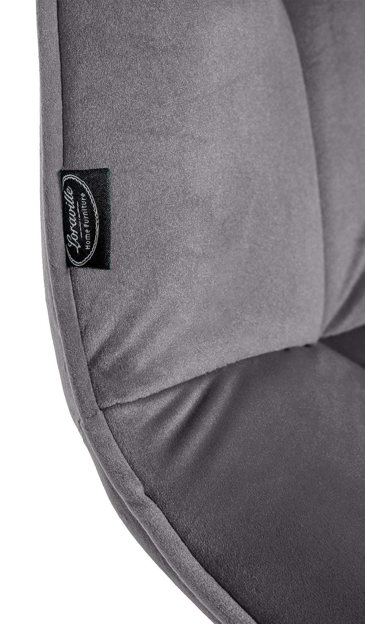 SCHWINGSTUHL 2er Set Samt dunkelgrau - Dunkelgrau/Schwarz, Textil/Metall (47/87/58cm) - CLP